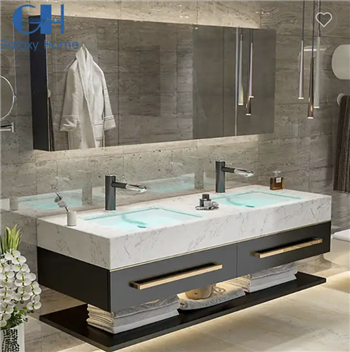 Fontana Wall Mounted Nordic Sintered Stone Bathroom Furniture Under Counter Basin With Smart LED Mirror Cabinet