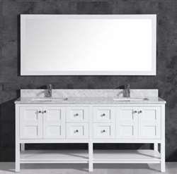 Fontana Luxury Hotel Vanity Smart Style Dual Combination Vanity-White Wooden