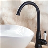 Long Neck Dark Oil Rubbed Bronze Single Handle Countertop Basin Faucet Mixer Tap