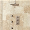 Thermostatic Shower System Rainfall Shower - 3 Body Jets-Brushed Nickel