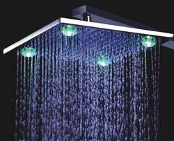 Fontana 8" , 10" , or 12" Wall Mount LED Rain Shower Head