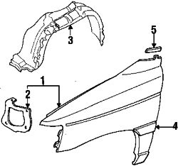 Mazda MPV Left Fender | Mazda OEM Part Number LA01-52-210C