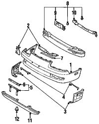 Mazda MX-6 Right Bumper cover bracket | Mazda OEM Part Number GA2A-50-1B0