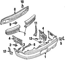 Mazda MX-6 Left Bumper cover retainer | Mazda OEM Part Number GA2A-50-3J5B