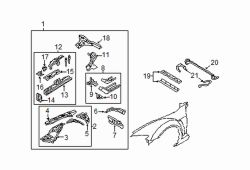 Mazda RX-8 Right Bumper bracket | Mazda OEM Part Number F151-53-33XA