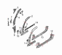 Mazda RX-8 Left Upper reinf | Mazda OEM Part Number F151-71-24ZD