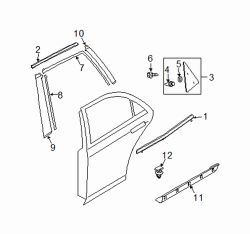 Mazda CX-7 Right Side molding retainer clip | Mazda OEM Part Number E114-51-W24