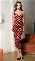 Checkered Long Gown W/ Spaggeti Straps * P14D259