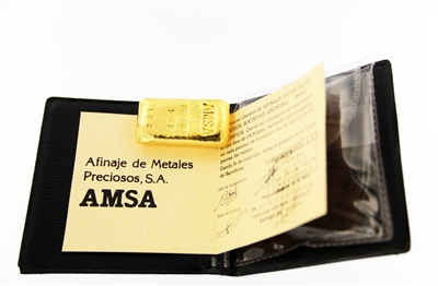 Afinaje de Metales Preciosos S.A. 100 Grams Cast 24 Carat Gold Bullion Bar 999.9 Pure Gold with Assay Certificate