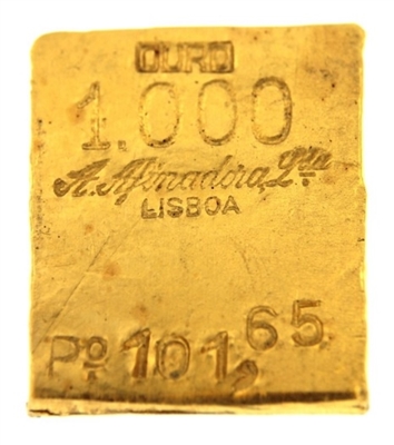 A. Afinadora Portugal 101,65 Grams 24 Carat Gold Bullion Bar 999.9/1000 Pure Gold