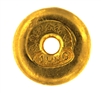 Chinese 1 Tael (37.42 Gr.) Cast 24 Carat Gold Bullion Doughnut Bar (1.203 Oz.) 999.9-1000 Pure Gold