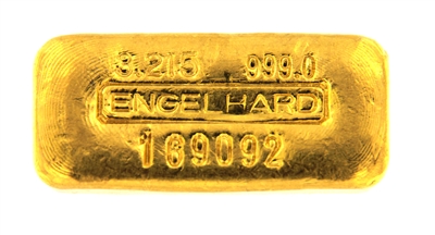 Engelhard 100 Grams (3.215 Oz.) Cast 24 Carat Gold Bullion Bar 999.0 Pure Gold