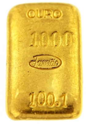 Famiao Portugal 100,1 Grams Cast 24 Carat Gold Bullion Bar 999.9/1000 Pure Gold