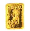 P.C. Boschmans 100 Grams Cast 24 Carat Gold Bullion Bar 999.6 Pure Gold