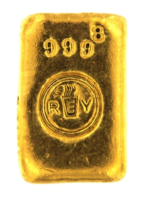 REY 100 Grams Cast 24 Carat Gold Bullion Bar 999.8 Pure Gold