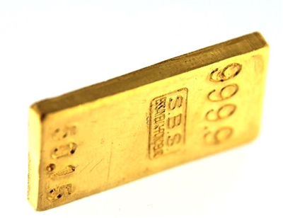 SociÃ©tÃ© de Banque Suisse S.A (S.B.S) 50,15 Grams 24 Carat Gold Bullion 999.9 Pure Gold