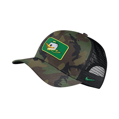 Oregon Ducks Nike Trucker Hat Camo Mascot