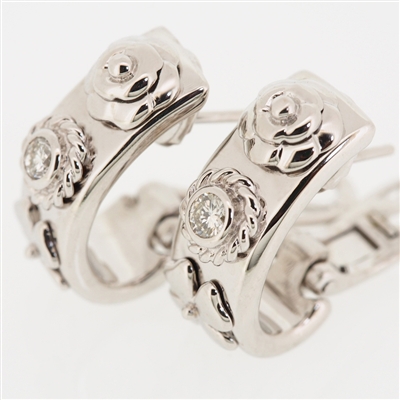 Chanel Three Symbols Diamonds Post Earrings White Gold