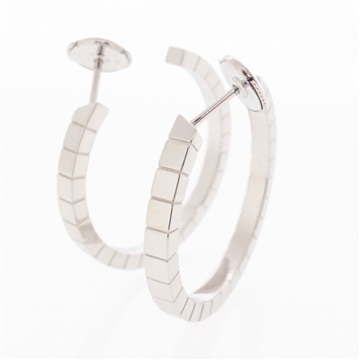 Cartier Lanieres Post Hoop Earrings White Gold