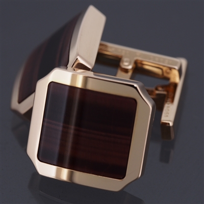 Cartier Santos Dumont Tiger Eye Cufflinks