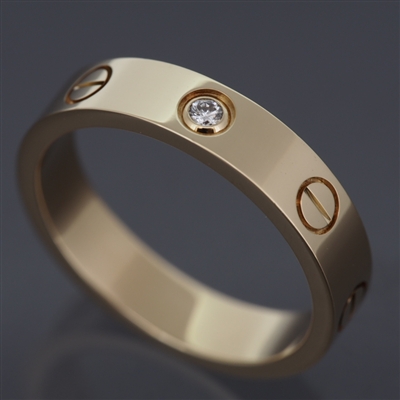 Cartier Mini Love 1 Diamond Ring Yellow Gold