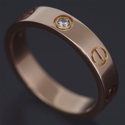 Cartier Mini Love 1 Diamond Ring Rose Gold