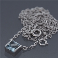 Cartier Tank Aquamarine Pendant White Gold