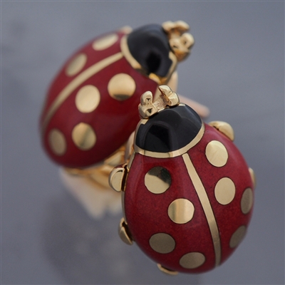 Cartier Ladybug Post Earrings Yellow Gold