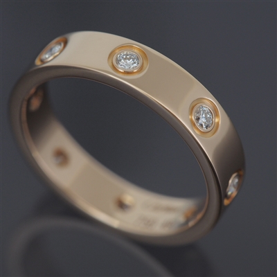 Cartier Mini Love 8 Diamonds Ring Rose Gold