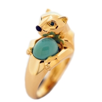 Cartier Panther Vedra Turquoise Ring Yellow Gold