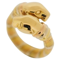 Cartier Panther Cougar Ring Tri Color Gold