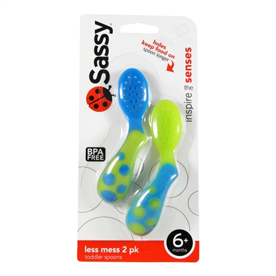 Less Mess Toddler Spoon 2 Pack (Sassy)