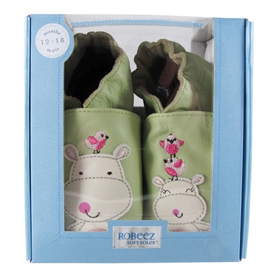 Happy Hippos Soft Soles 12-18 months - Pastel Green (Robeez)