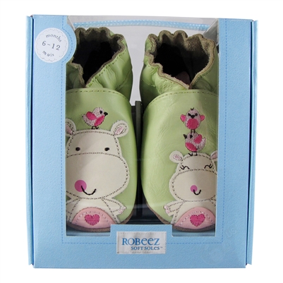 Happy Hippos Soft Soles 6-12 months - Pastel Green (Robeez)