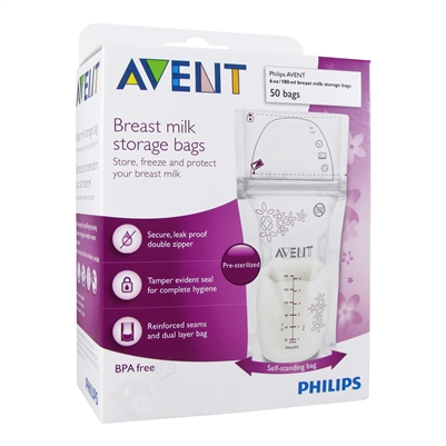 Breast Milk Storage Bags - 50 bags (Philips Avent)