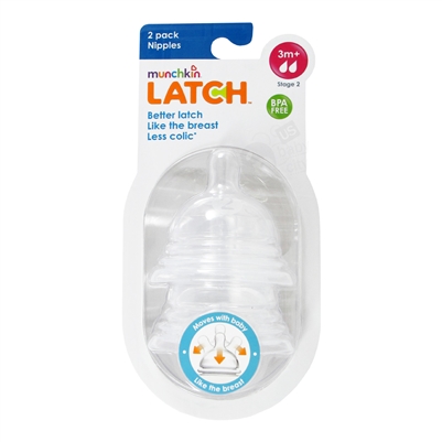 LATCH Nipples 2 Pack 3m+ (Munchkin)