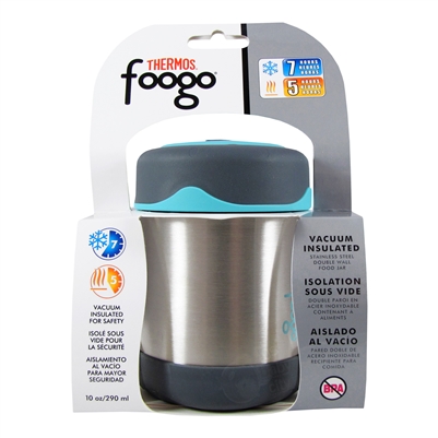 Foogo Vacuum Insulated Food Jar Charcoal and Teal - 10 oz. (Thermos)