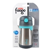 Foogo Vacuum Insulated Straw Bottle Charcoal and Teal - 10 oz. (Thermos)