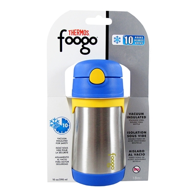 Foogo Vacuum Insulated Straw Bottle Blue - 10 oz. (Thermos)