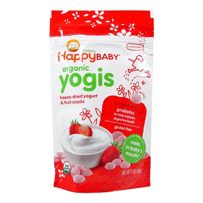 Organic Yogis Strawberry 8 Pack - 1 oz (Happy Baby)