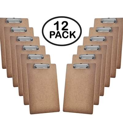 Acrimet Clipboard Letter Size A4 (13â€ x 9 1/16â€) Low Profile Clip (Hardboard) (12 Pack)