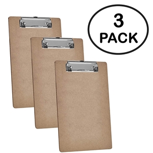 Acrimet Clipboard Memo Size A5 (9 1/8â€ x 6 3/8â€) Low Profile Clip (Hardboard) (3 Pack)