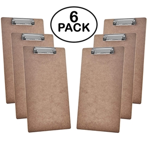 Acrimet Clipboard Legal Size (15 3/8â€ x 9 1/16â€) Low Profile Clip (Hardboard) (6 Pack)