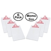 Clipboard White Memo Size A5 (9 1/8" x 6 3/8") Premium Metal Clip (Hardboard) (Pink Clip) (6 Pack), Acrimet