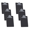 Clipboard Memo Size (9 1/4" x 6 1/3") Premium Metal Clip (Plastic) (Silver Clip) (Black Color) (6 Pack), Acrimet