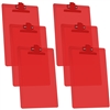 Acrimet Clipboard Letter Size Premium Metal Clip (Plastic) (Clear Red Color) (6 - Pack)