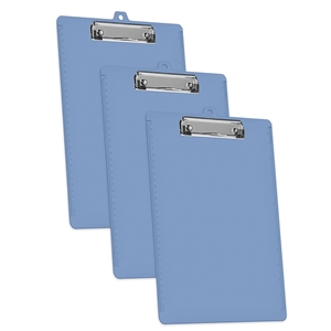 Acrimet Clipboard Low Profile Clip Letter Size (Solid Blue Color) (3 Pack)