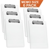 Acrimet Clipboard Memo Size A5 (9 1/4" x 6 5/16") Low Profile Clip (Plastic) (Crystal Color) (6 Pack)