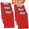 Acrimet Clipboard Memo Size 9 1/4" x 6 5/16" Low Profile Clip (Solid Red Color) (Pack - 6) Code 137C.VMO
