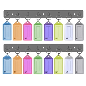 Acrimet Key Tag Rack w/ 8 Keyring Tags 2-Pack (Assorted Colors) Code 143.0